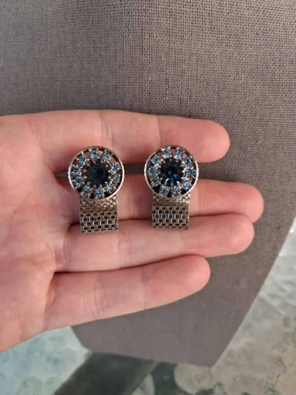 Sparkly Blue stoned cufflinks